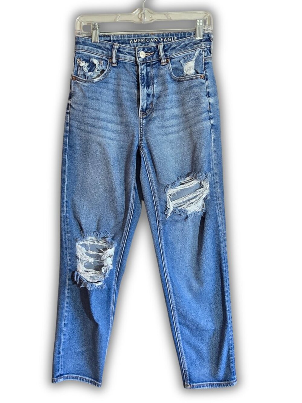 American Eagle Size 4 Straight Leg Distressed Mom Jean - Picture 4 of 6